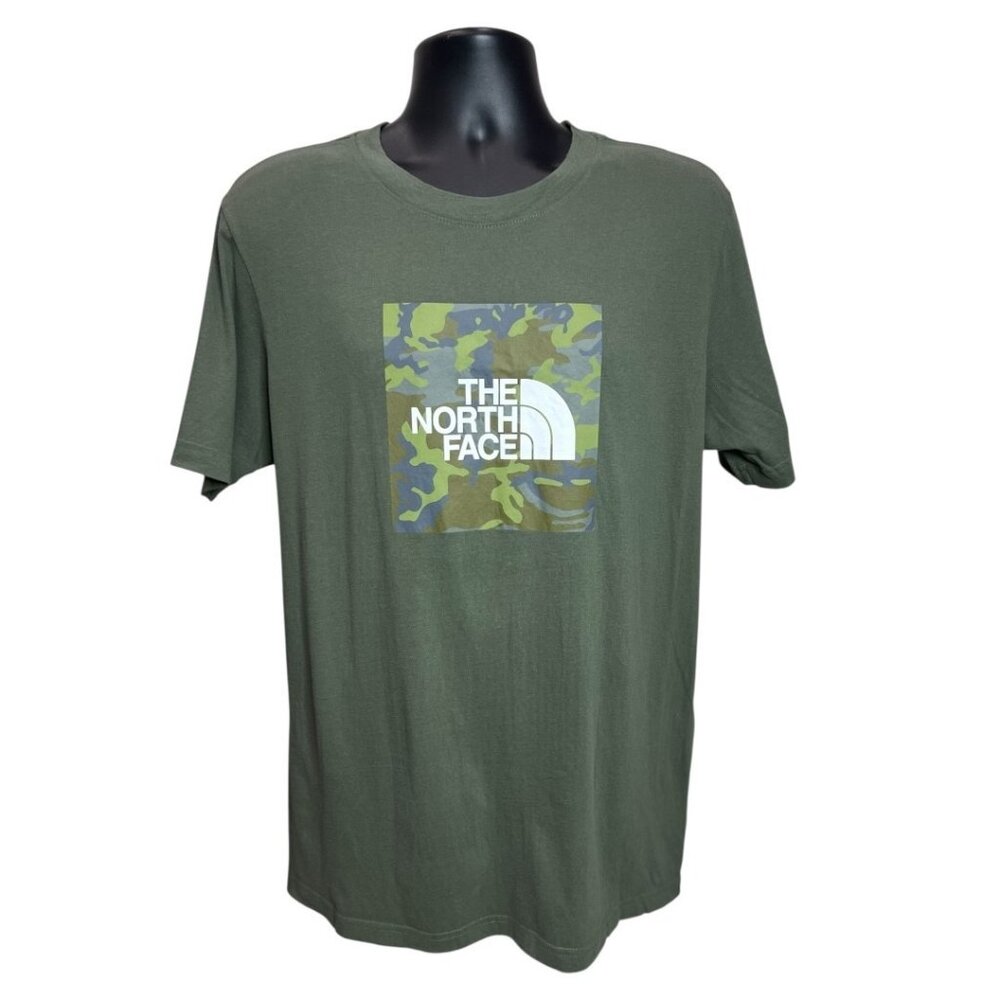 The North Face Boxed In Tee Men's Green Camo‎ Short Sleeve T-Shirt Size Large